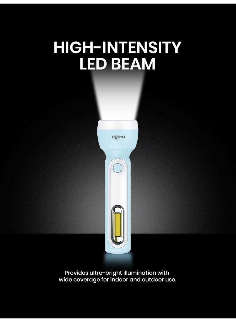 Ogera مصباح يدوي ببطارية ليثيوم LED - مصباح قابل لإعادة الشحن فائق السطوع مع بطارية ليثيوم تدوم طويلاً، مدمج وقوي، مصباح جيب مقاوم للماء للتخييم، المشي في الطبيعة والاستخدام الطارئ - Image 1